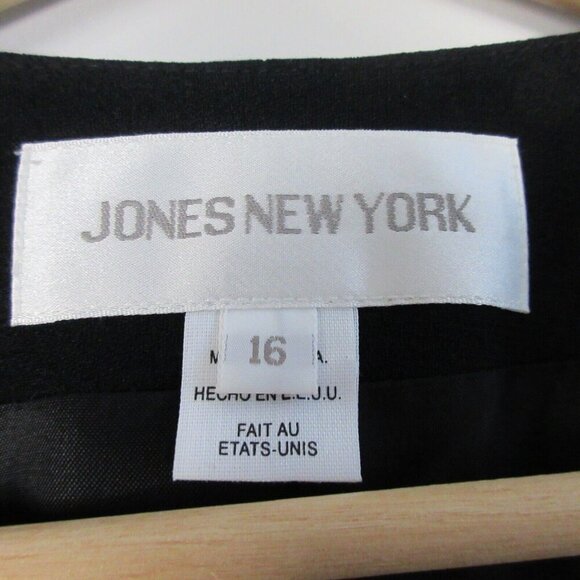 Jones New York Women's Wool Blend Blazer VTG Business Minimalist 16 Black 702 - Picture 3 of 11